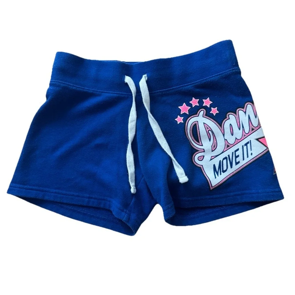 Vintage Justice Shorts Girls 8 Blue  DANCE Active Varsity Athleisure Lounge Cozy